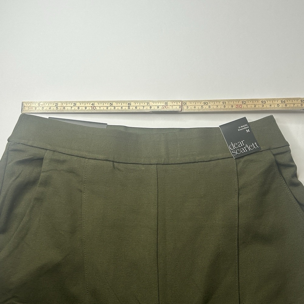 Dear Scarlett Everywhere Magic Pants Size M Olive Green Ponte Knit High Rise - Picture 12 of 16